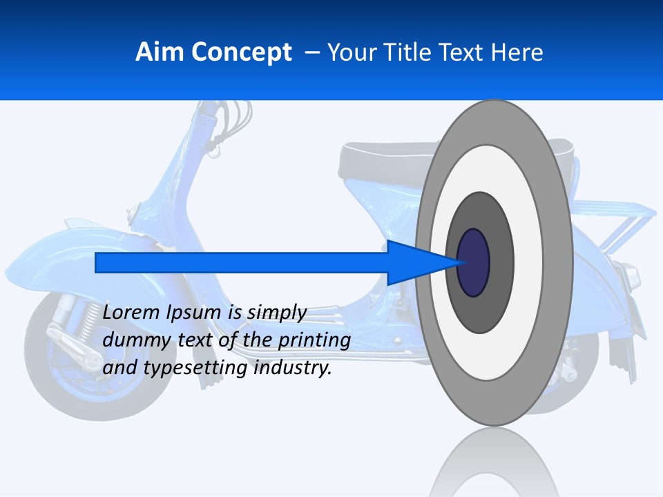 A Blue Motor Scooter With A Black Seat PowerPoint Template