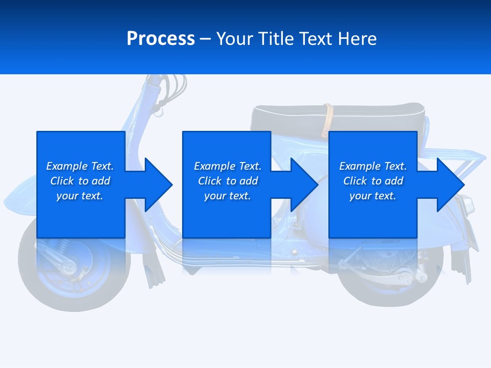 A Blue Motor Scooter With A Black Seat PowerPoint Template