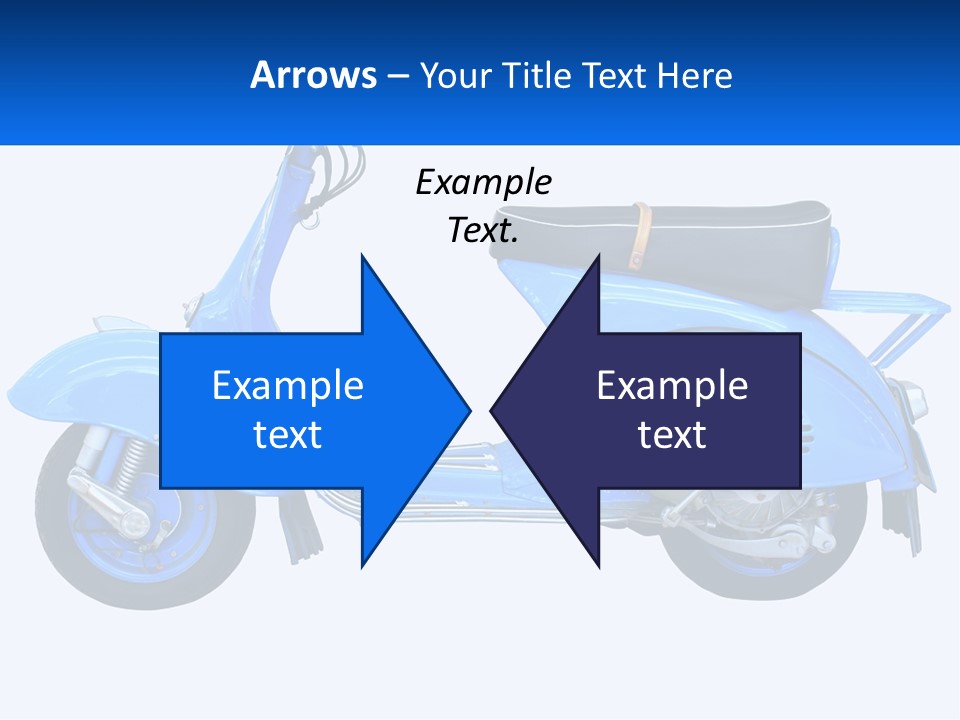 A Blue Motor Scooter With A Black Seat PowerPoint Template