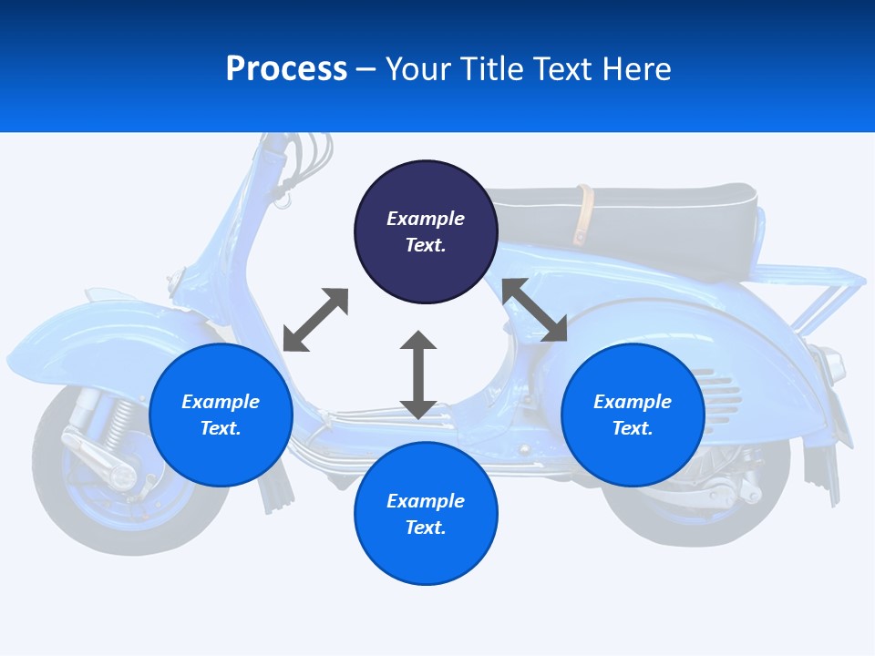 A Blue Motor Scooter With A Black Seat PowerPoint Template