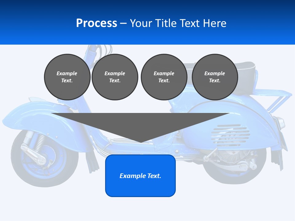 A Blue Motor Scooter With A Black Seat PowerPoint Template