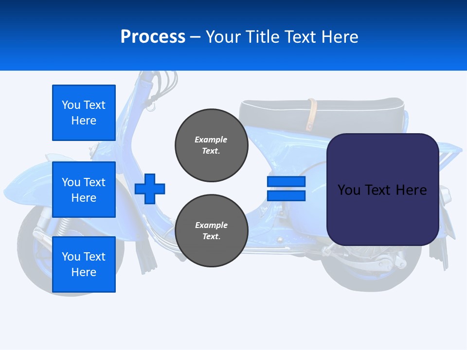 A Blue Motor Scooter With A Black Seat PowerPoint Template