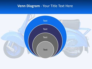 A Blue Motor Scooter With A Black Seat PowerPoint Template