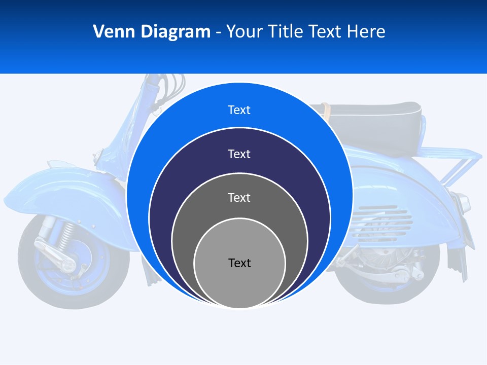 A Blue Motor Scooter With A Black Seat PowerPoint Template