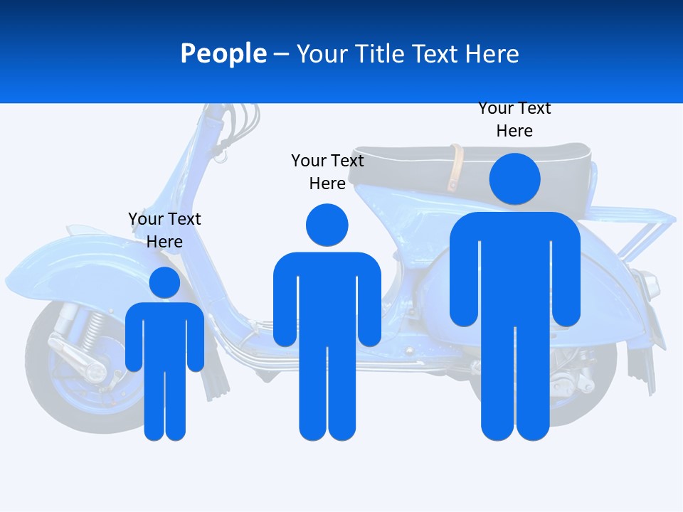 A Blue Motor Scooter With A Black Seat PowerPoint Template
