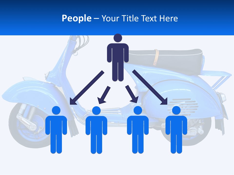 A Blue Motor Scooter With A Black Seat PowerPoint Template