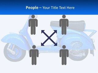 A Blue Motor Scooter With A Black Seat PowerPoint Template