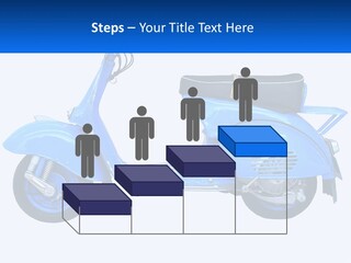 A Blue Motor Scooter With A Black Seat PowerPoint Template