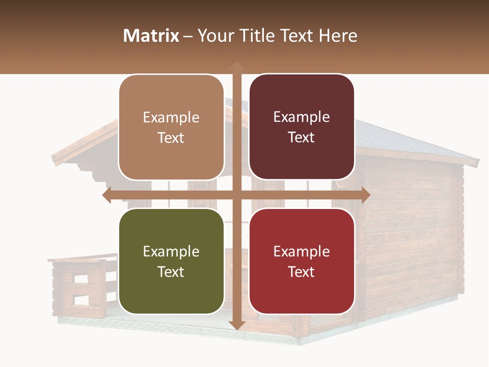 A Small Wooden Cabin With Windows And A Porch PowerPoint Template