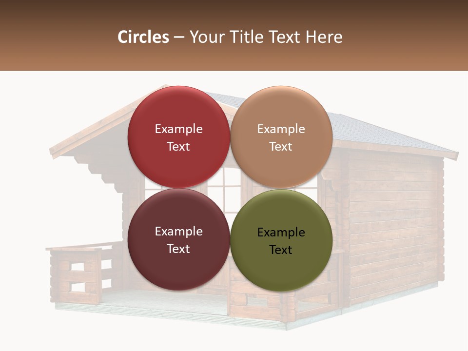 A Small Wooden Cabin With Windows And A Porch PowerPoint Template