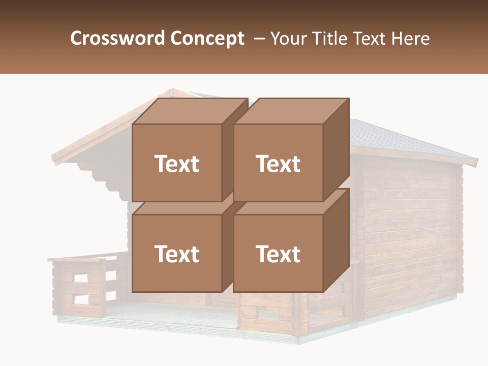 A Small Wooden Cabin With Windows And A Porch PowerPoint Template