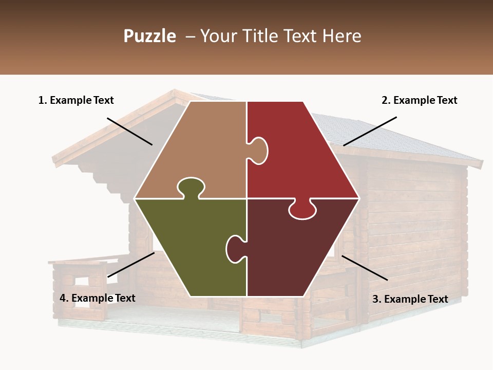 A Small Wooden Cabin With Windows And A Porch PowerPoint Template