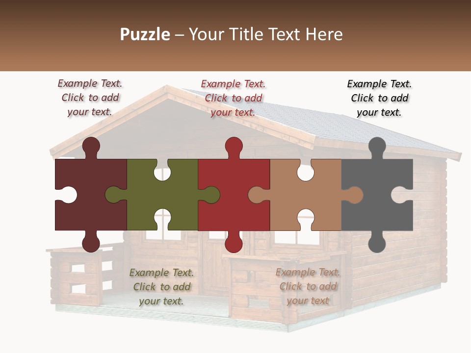 A Small Wooden Cabin With Windows And A Porch PowerPoint Template