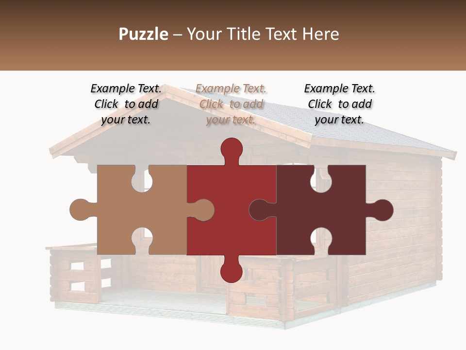 A Small Wooden Cabin With Windows And A Porch PowerPoint Template