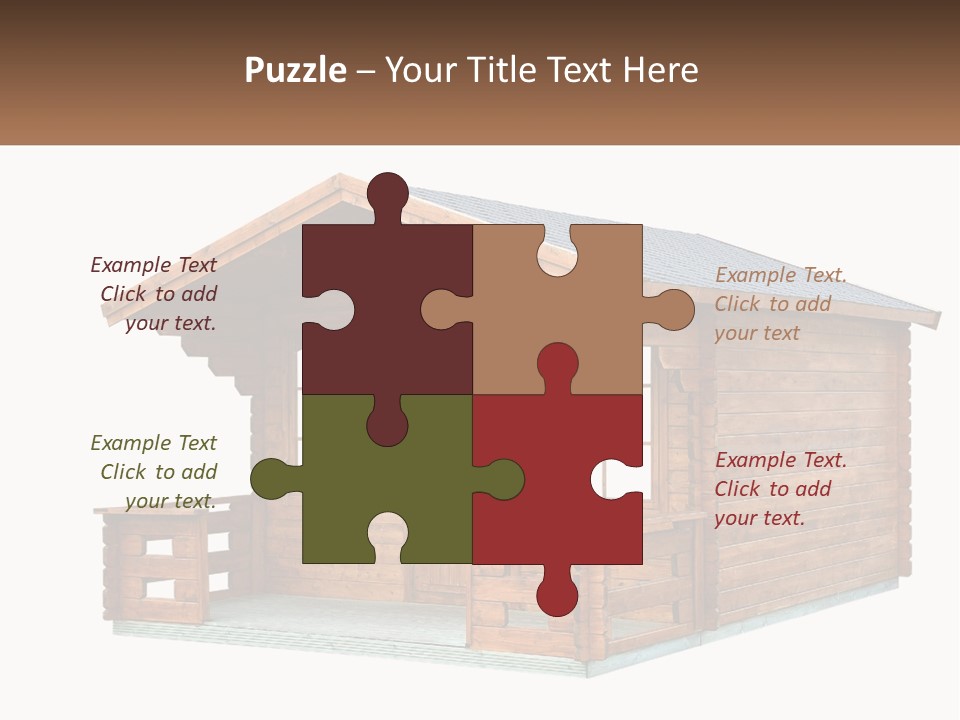 A Small Wooden Cabin With Windows And A Porch PowerPoint Template