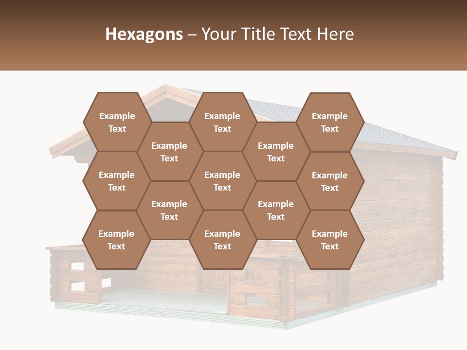 A Small Wooden Cabin With Windows And A Porch PowerPoint Template