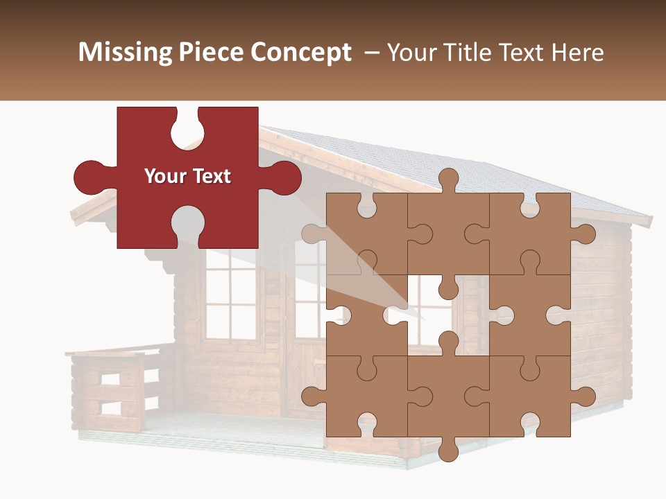 A Small Wooden Cabin With Windows And A Porch PowerPoint Template