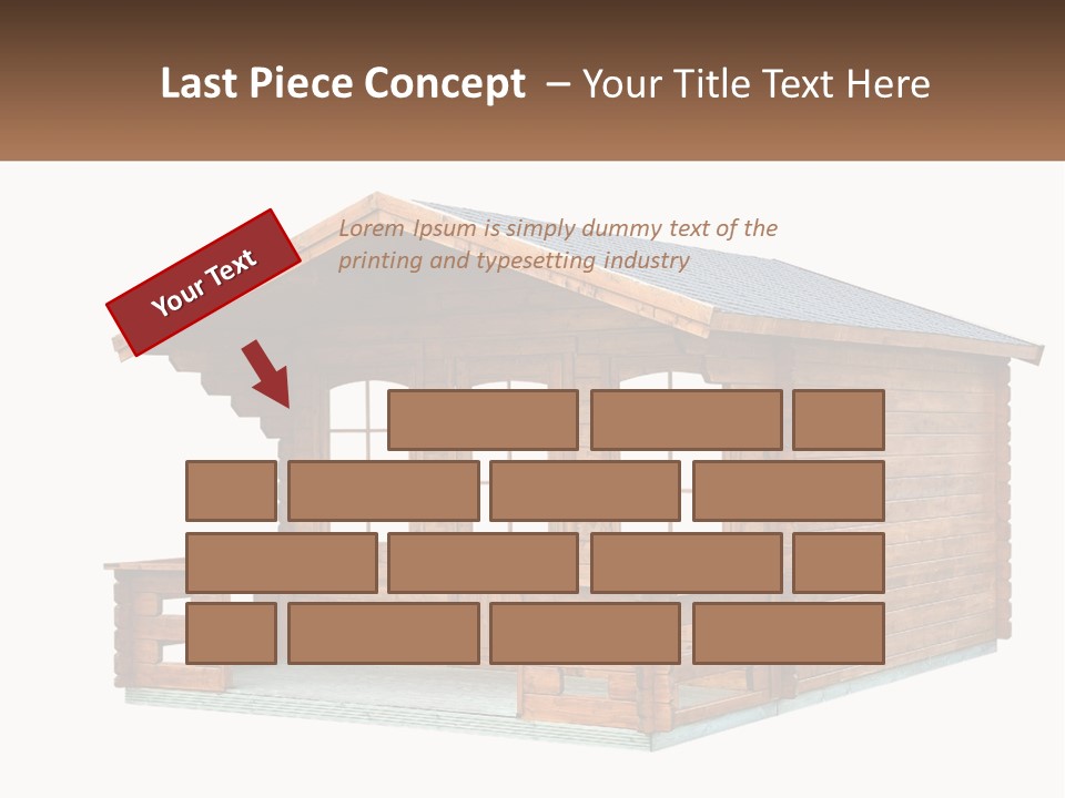A Small Wooden Cabin With Windows And A Porch PowerPoint Template