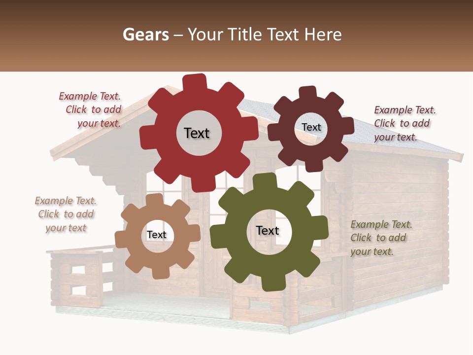 A Small Wooden Cabin With Windows And A Porch PowerPoint Template