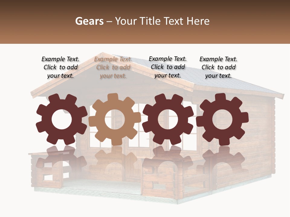 A Small Wooden Cabin With Windows And A Porch PowerPoint Template