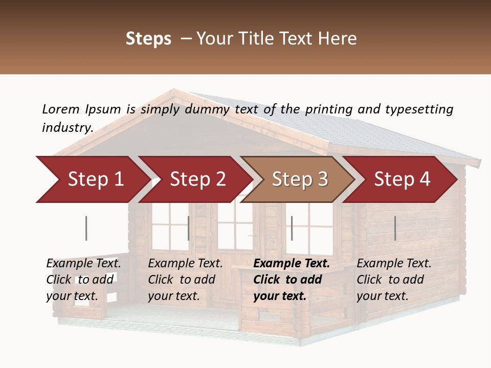 A Small Wooden Cabin With Windows And A Porch PowerPoint Template