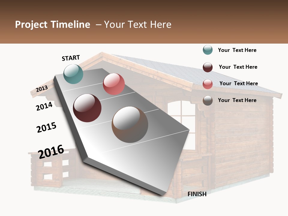 A Small Wooden Cabin With Windows And A Porch PowerPoint Template