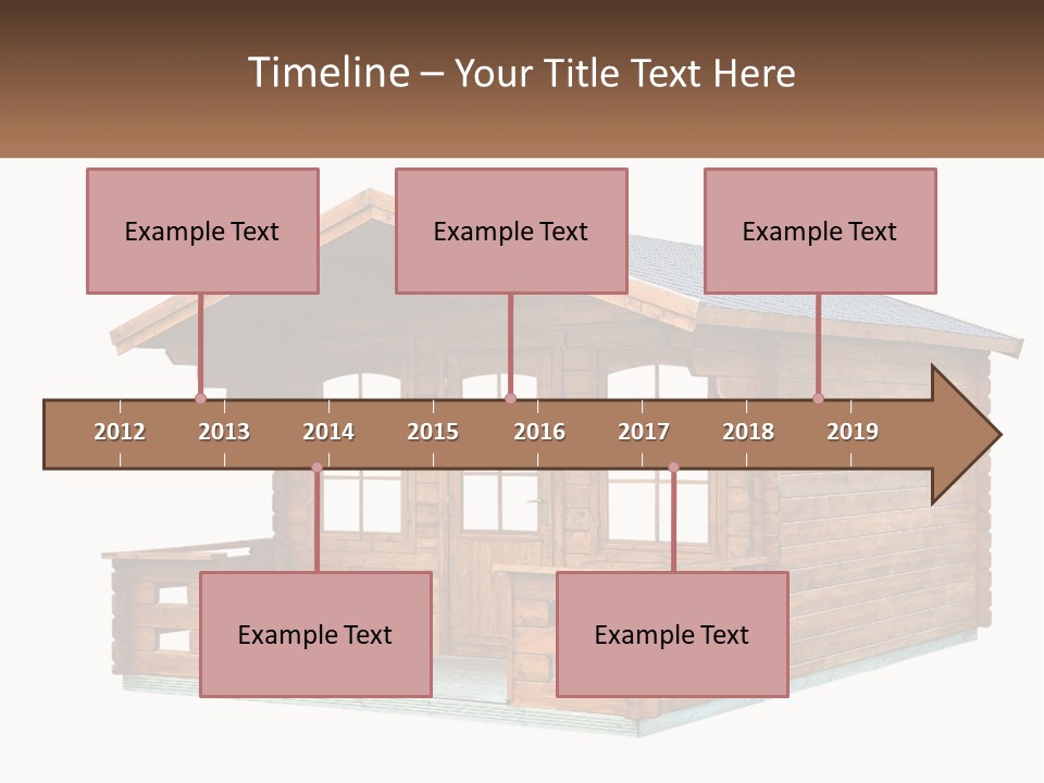 A Small Wooden Cabin With Windows And A Porch PowerPoint Template
