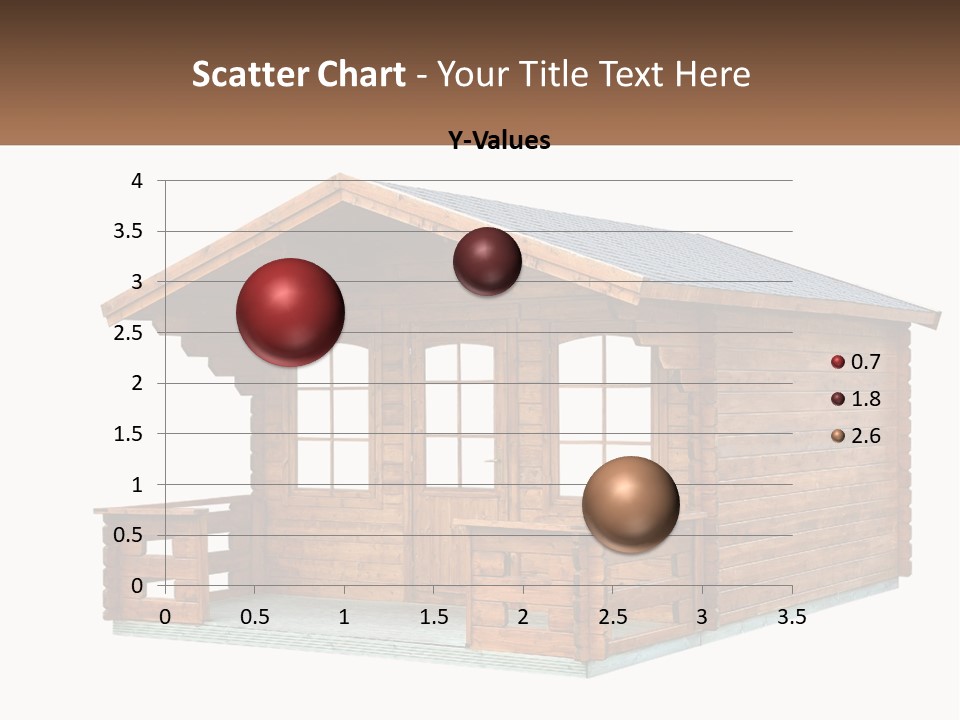 A Small Wooden Cabin With Windows And A Porch PowerPoint Template