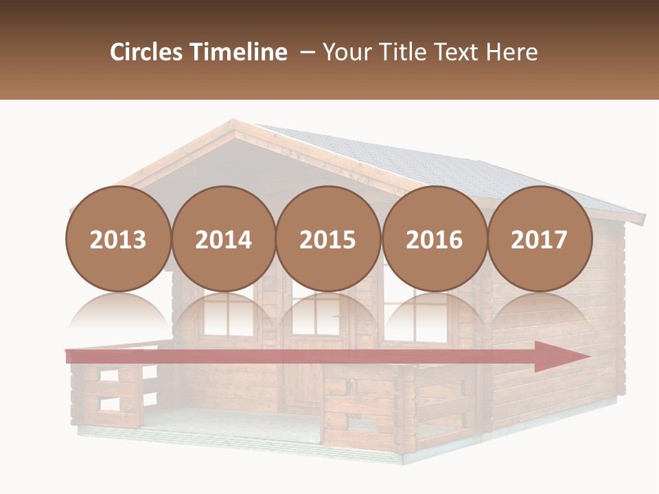 A Small Wooden Cabin With Windows And A Porch PowerPoint Template