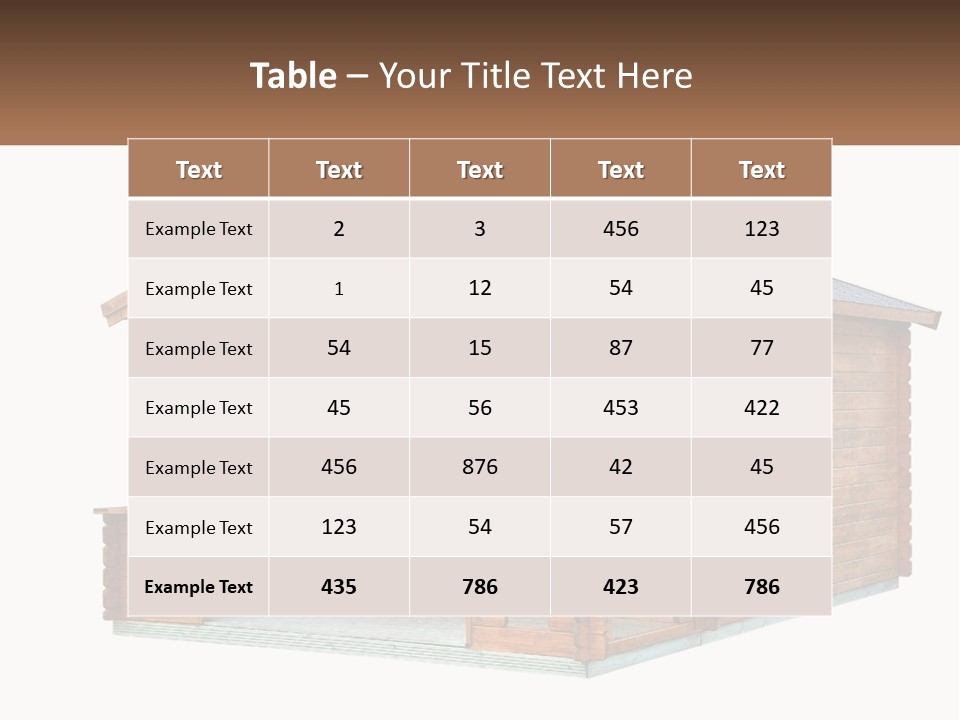 A Small Wooden Cabin With Windows And A Porch PowerPoint Template