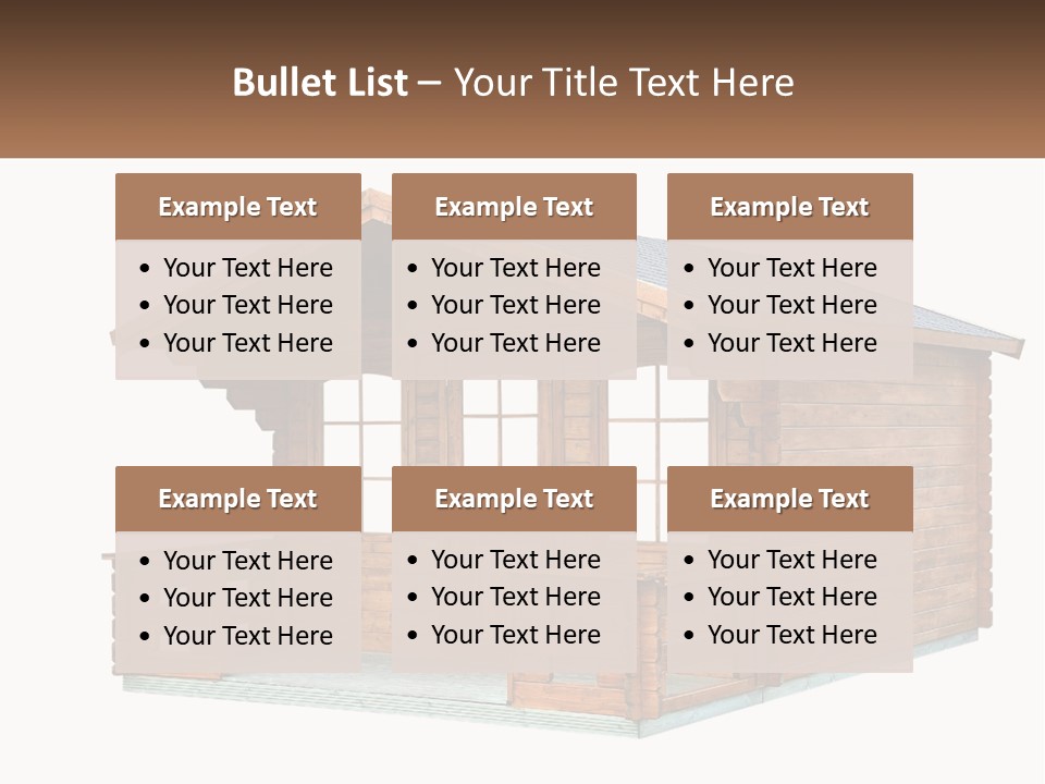 A Small Wooden Cabin With Windows And A Porch PowerPoint Template
