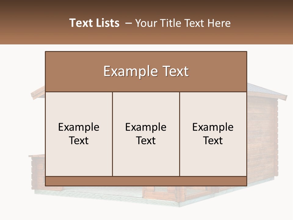 A Small Wooden Cabin With Windows And A Porch PowerPoint Template
