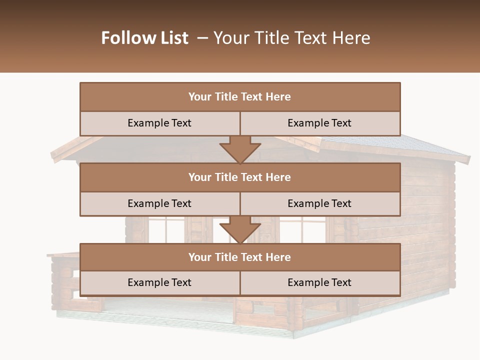 A Small Wooden Cabin With Windows And A Porch PowerPoint Template