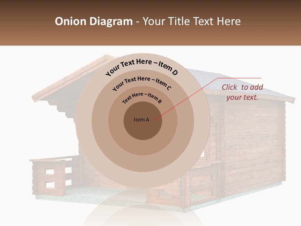 A Small Wooden Cabin With Windows And A Porch PowerPoint Template