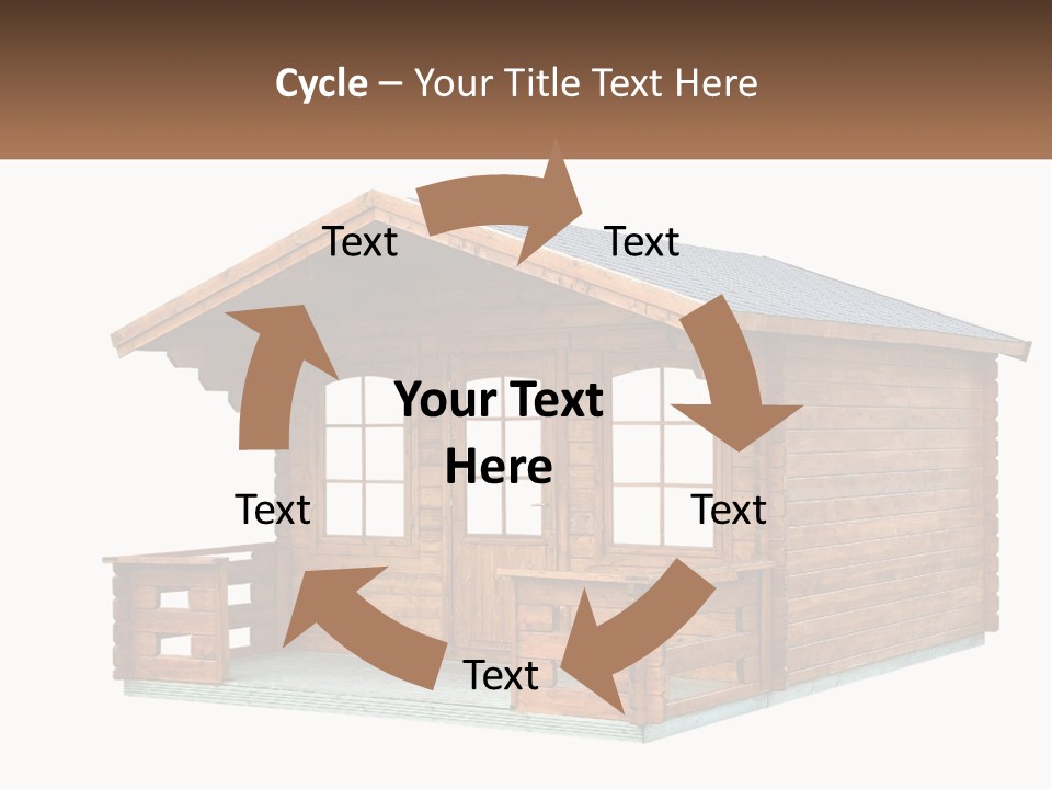 A Small Wooden Cabin With Windows And A Porch PowerPoint Template
