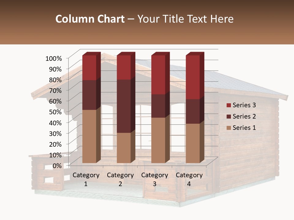A Small Wooden Cabin With Windows And A Porch PowerPoint Template