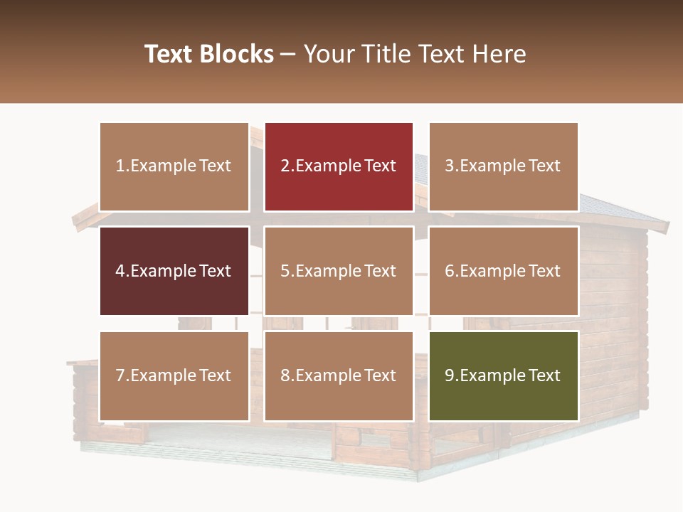 A Small Wooden Cabin With Windows And A Porch PowerPoint Template