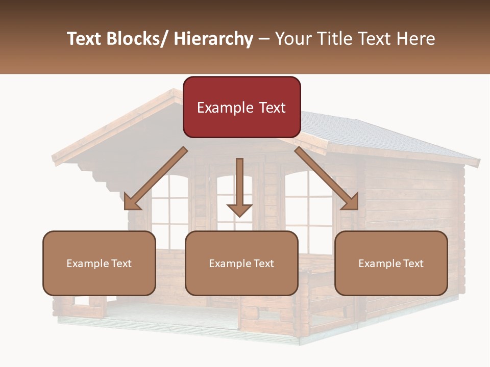 A Small Wooden Cabin With Windows And A Porch PowerPoint Template