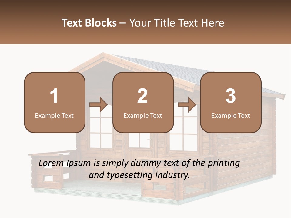 A Small Wooden Cabin With Windows And A Porch PowerPoint Template