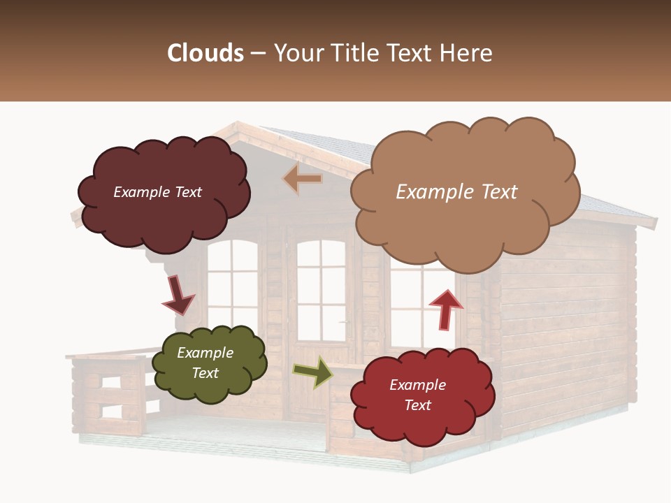 A Small Wooden Cabin With Windows And A Porch PowerPoint Template