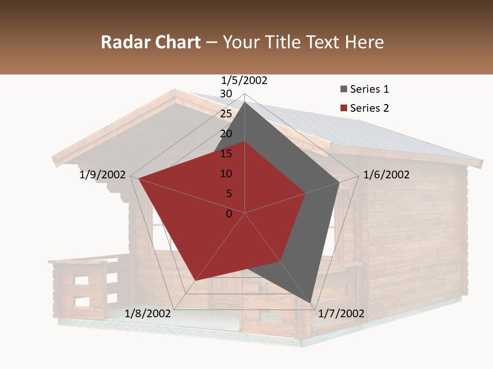 A Small Wooden Cabin With Windows And A Porch PowerPoint Template