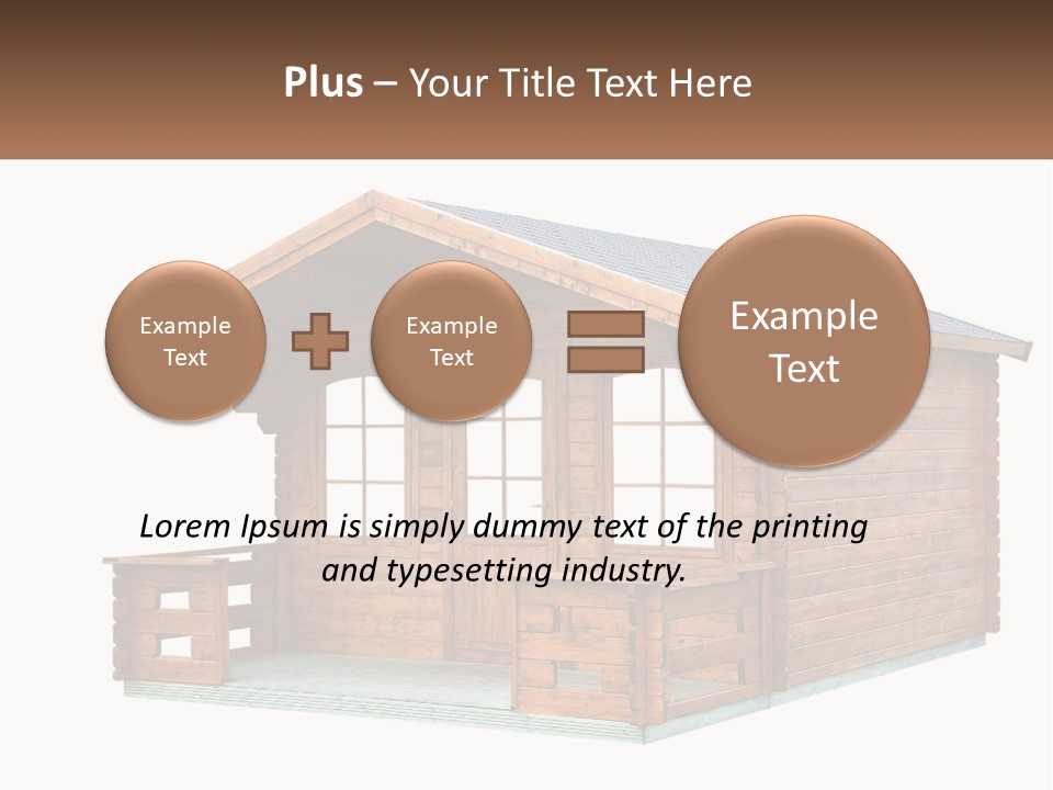 A Small Wooden Cabin With Windows And A Porch PowerPoint Template