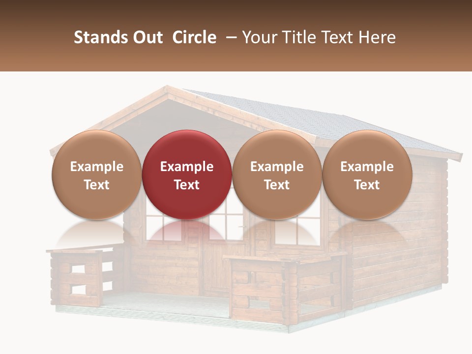 A Small Wooden Cabin With Windows And A Porch PowerPoint Template