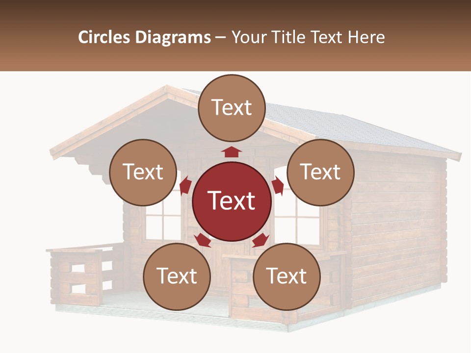 A Small Wooden Cabin With Windows And A Porch PowerPoint Template
