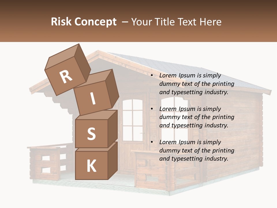 A Small Wooden Cabin With Windows And A Porch PowerPoint Template