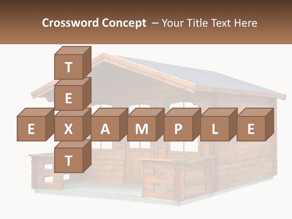 A Small Wooden Cabin With Windows And A Porch PowerPoint Template