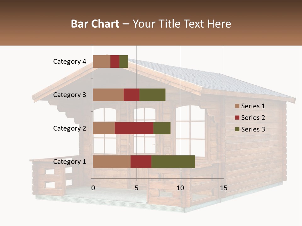 A Small Wooden Cabin With Windows And A Porch PowerPoint Template