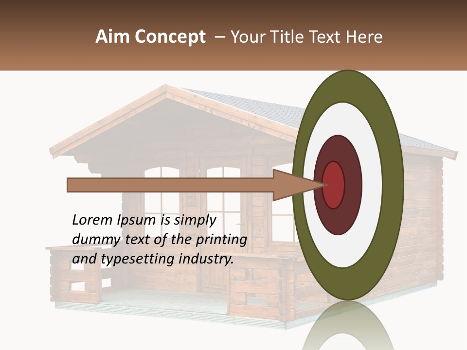 A Small Wooden Cabin With Windows And A Porch PowerPoint Template