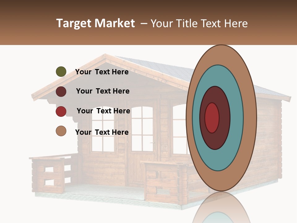 A Small Wooden Cabin With Windows And A Porch PowerPoint Template