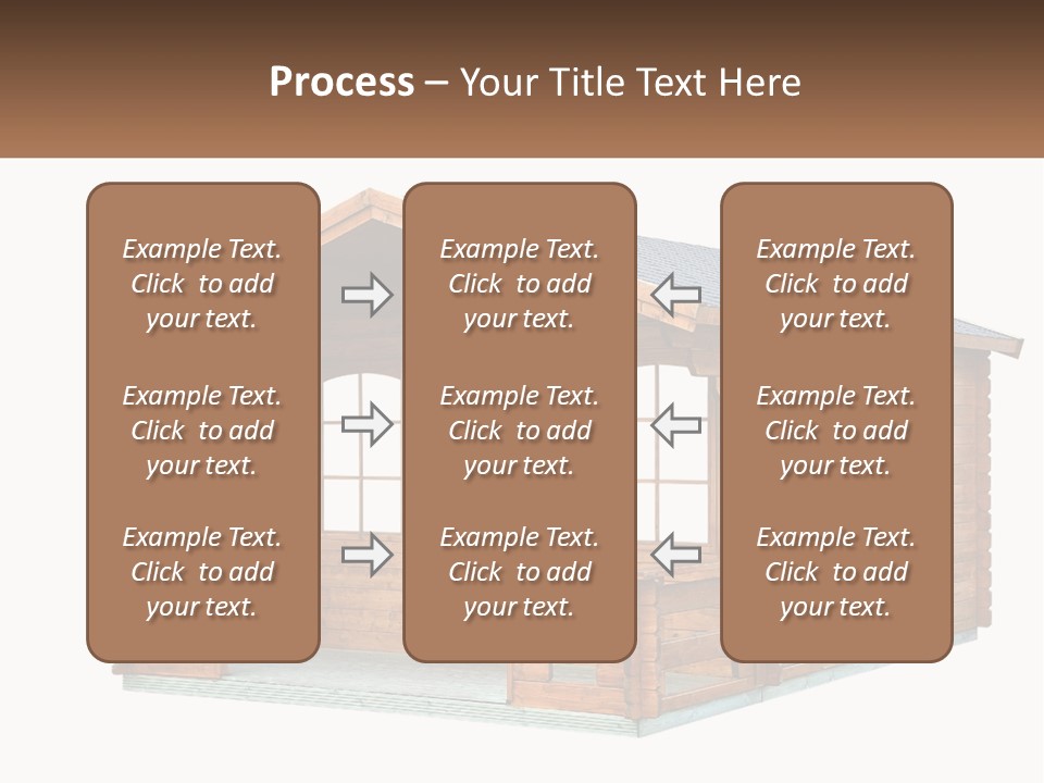 A Small Wooden Cabin With Windows And A Porch PowerPoint Template